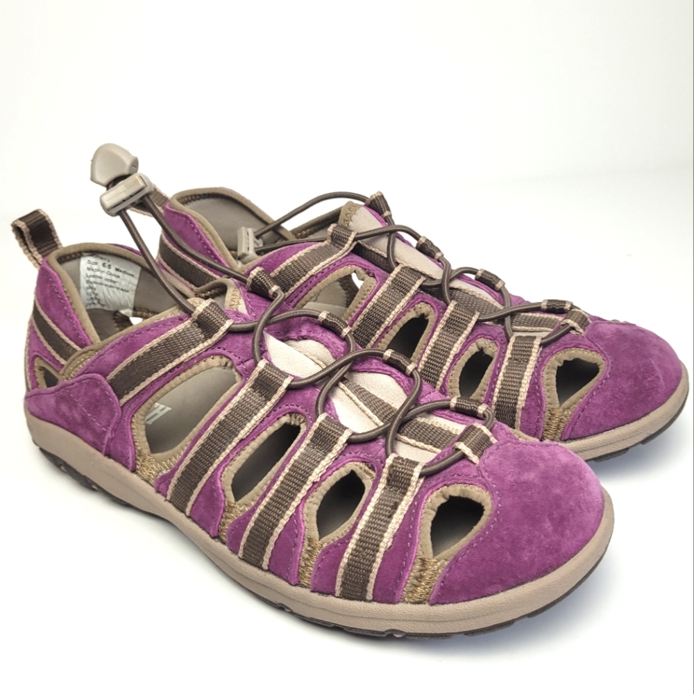 DULUTH PURPLE SUEDE LEATHER BUNGEE ADJUSTABLE OPEN WATER HIKING OUTDOOR SHOES